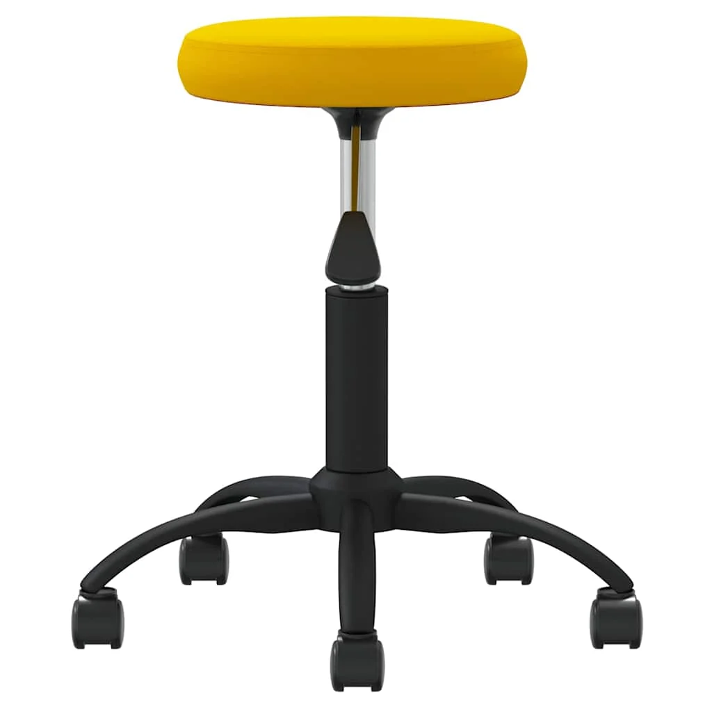 Chaise pivotante de bureau 31 x 54 cm jaune moutarde velours – vue de détail