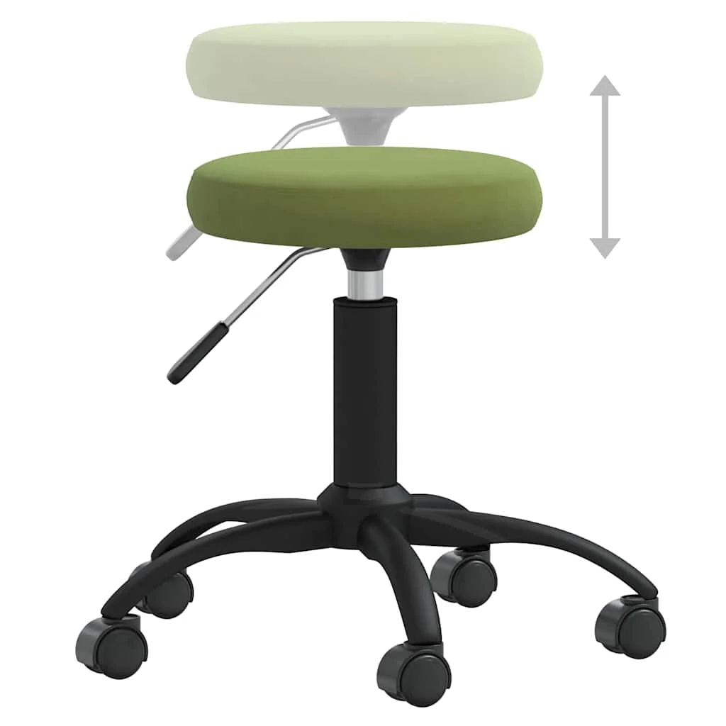 Chaise pivotante de bureau 31 x 54 cm vert clair velours – vue de dessus