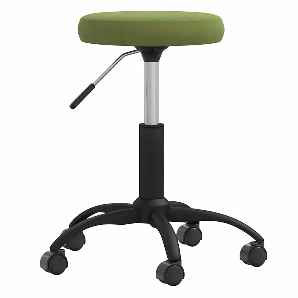 Chaise pivotante de bureau 31 x 54 cm vert clair velours – vue de face