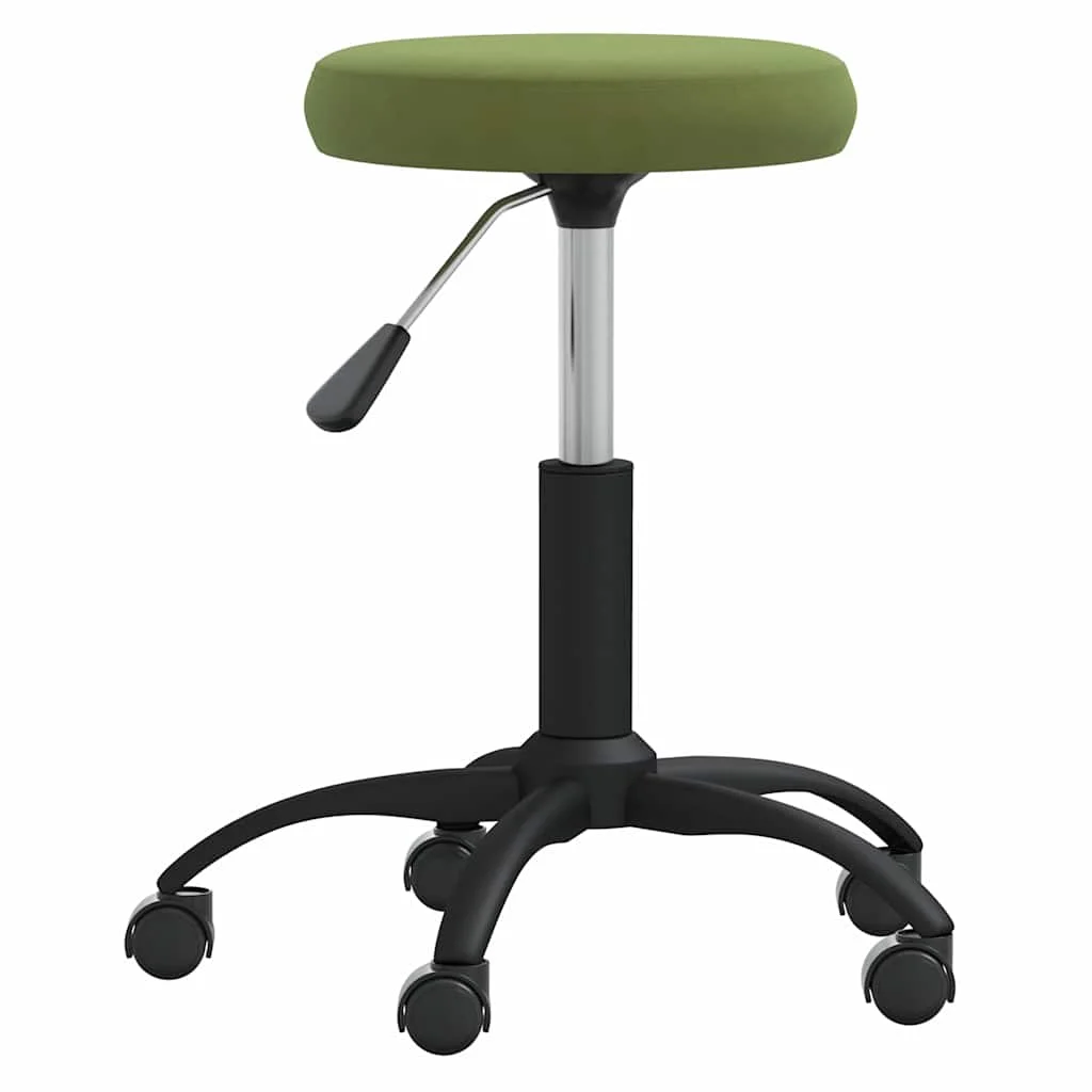 Chaise pivotante de bureau 31 x 54 cm vert clair velours – vue de côté