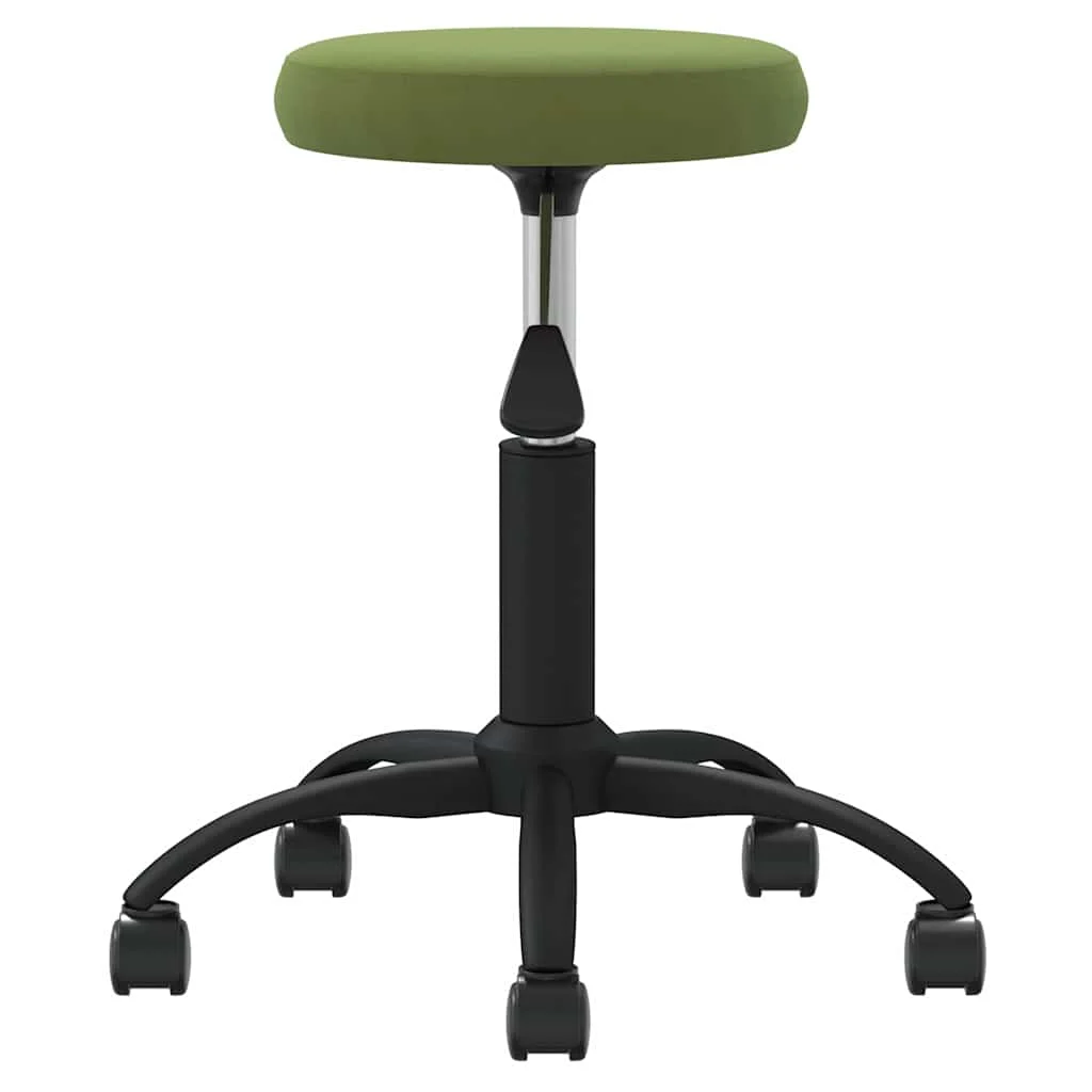 Chaise pivotante de bureau 31 x 54 cm vert clair velours – vue de détail