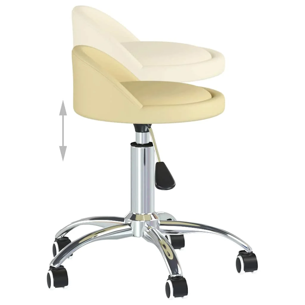 Chaise pivotante de bureau 36 x 38 x 62 cm crème similicuir – vue de dessus