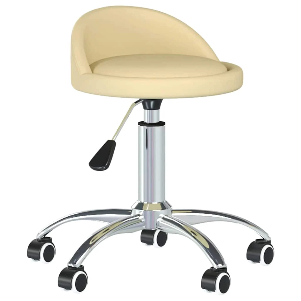 Chaise pivotante de bureau 36 x 38 x 62 cm crème similicuir – vue d’ensemble