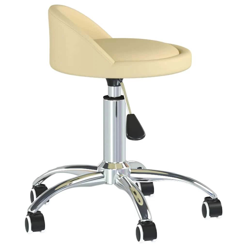 Chaise pivotante de bureau 36 x 38 x 62 cm crème similicuir – vue de côté