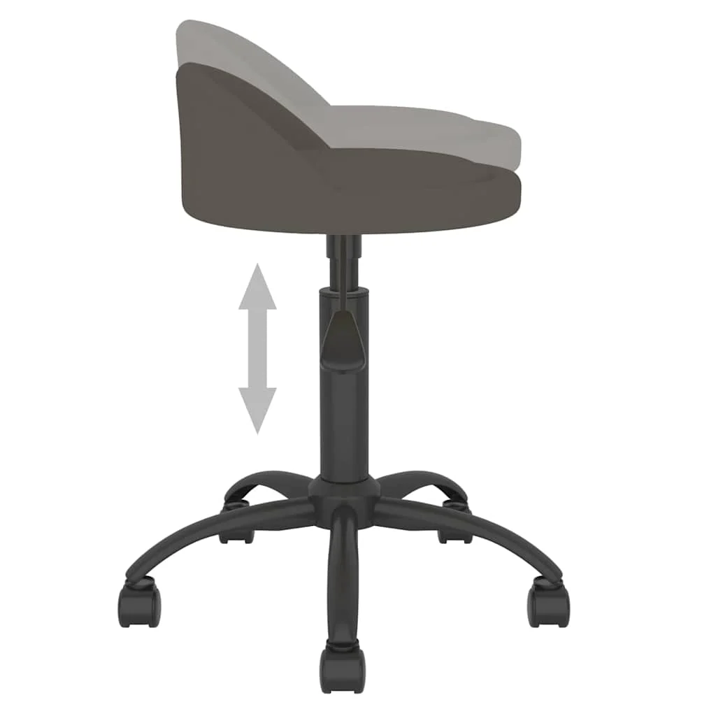 Chaise pivotante de bureau 36 x 38 x 62 cm gris foncé velours – vue de dessus