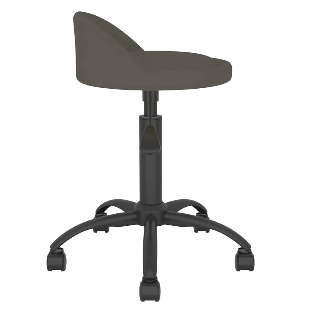 Chaise pivotante de bureau 36 x 38 x 62 cm gris foncé velours – vue de côté