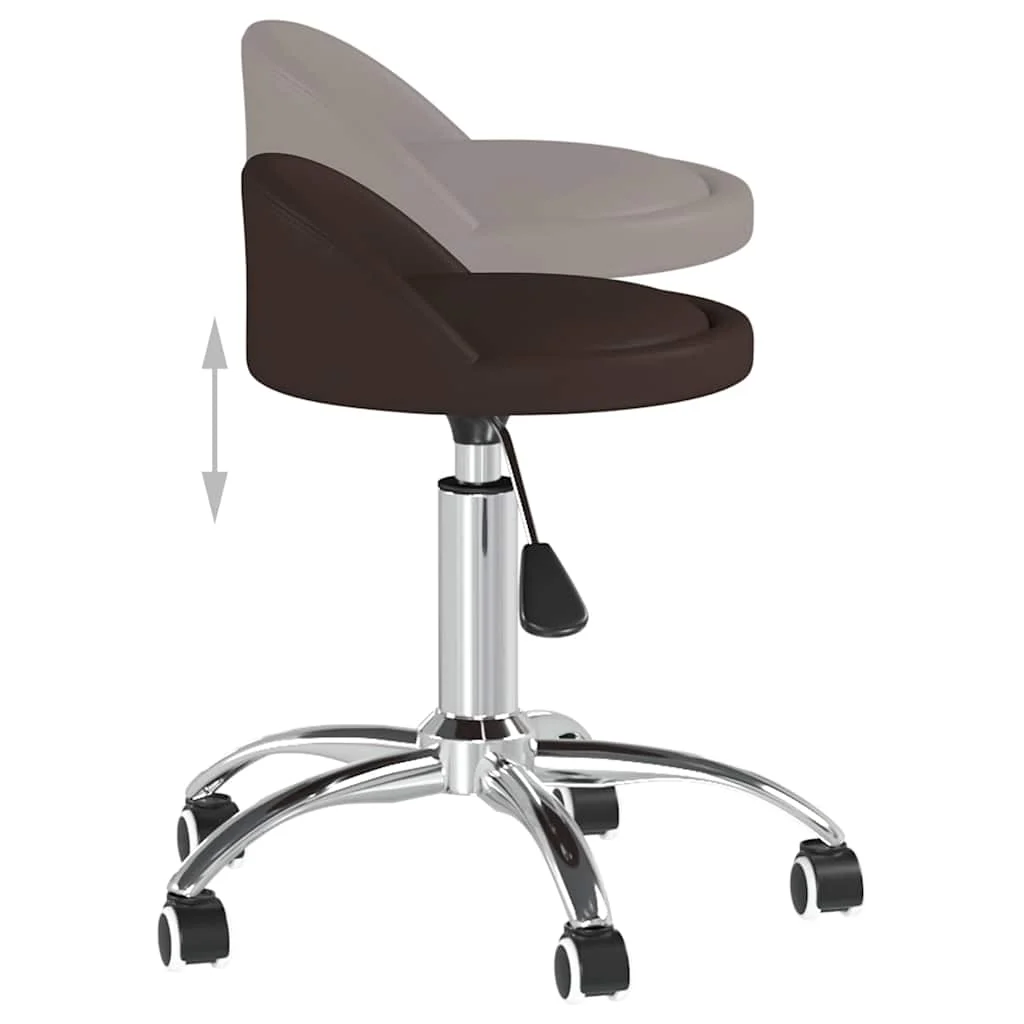 Chaise pivotante de bureau 36 x 38 x 62 cm marron similicuir – vue de dessus