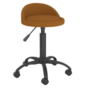 Chaise pivotante de bureau 36 x 38 x 62 cm marron velours – vue d’ensemble