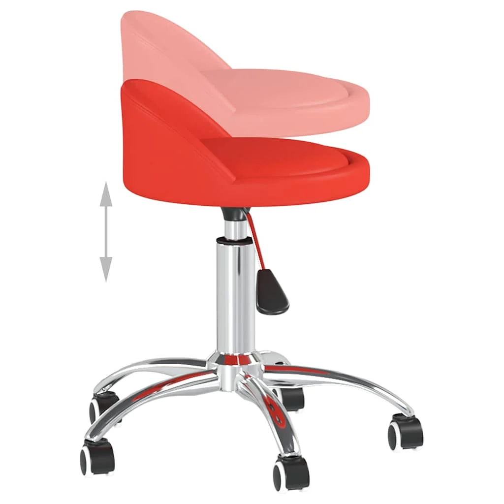 Chaise pivotante de bureau 36 x 38 x 62 cm rouge similicuir – vue de dessus