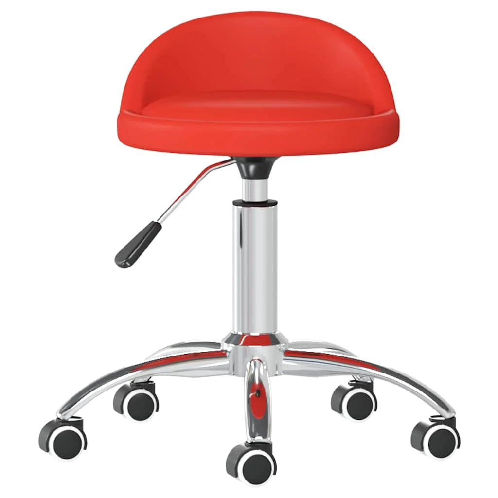 Chaise pivotante de bureau 36 x 38 x 62 cm rouge similicuir – vue de face