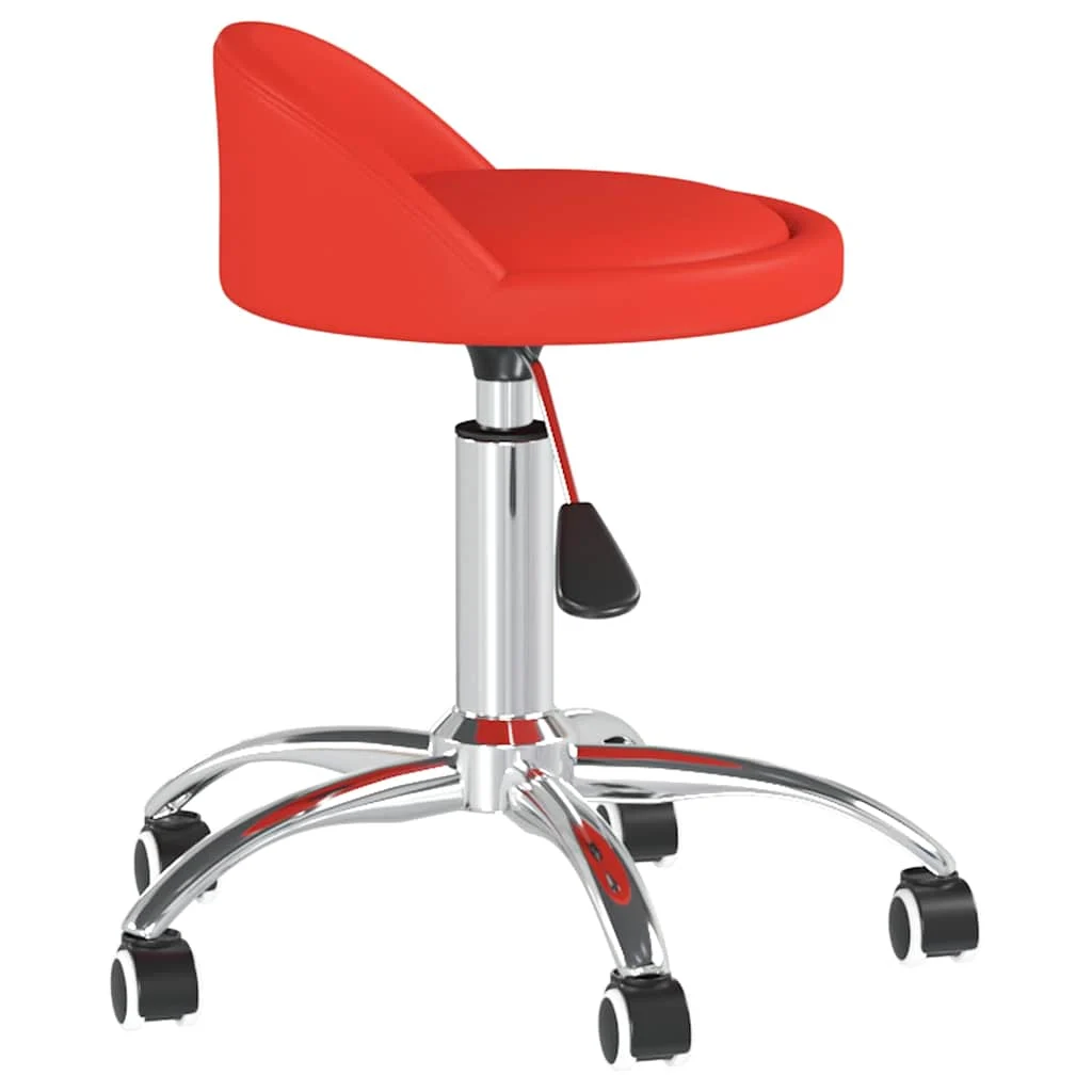 Chaise pivotante de bureau 36 x 38 x 62 cm rouge similicuir – vue de côté
