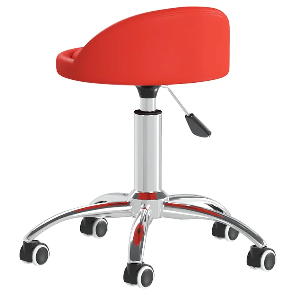 Chaise pivotante de bureau 36 x 38 x 62 cm rouge similicuir – vue de détail