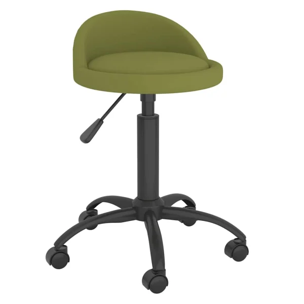 Chaise pivotante de bureau 36 x 38 x 62 cm vert clair velours – vue d’ensemble