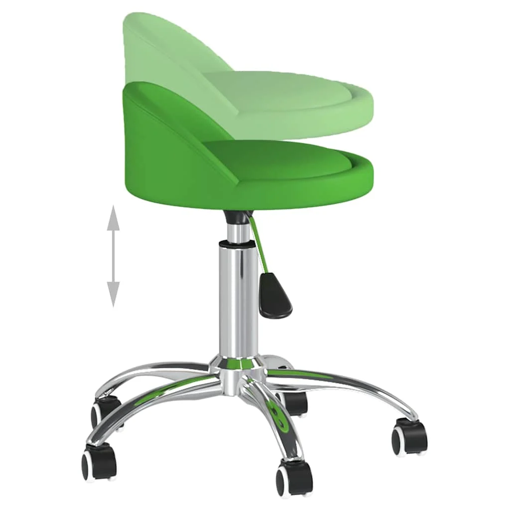 Chaise pivotante de bureau 36 x 38 x 62 cm vert similicuir – vue de dessus