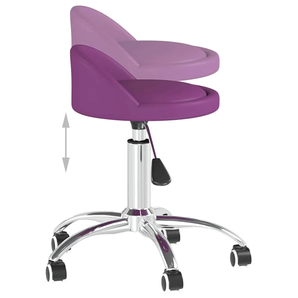Chaise pivotante de bureau 36 x 38 x 62 cm violet similicuir – vue de dessus