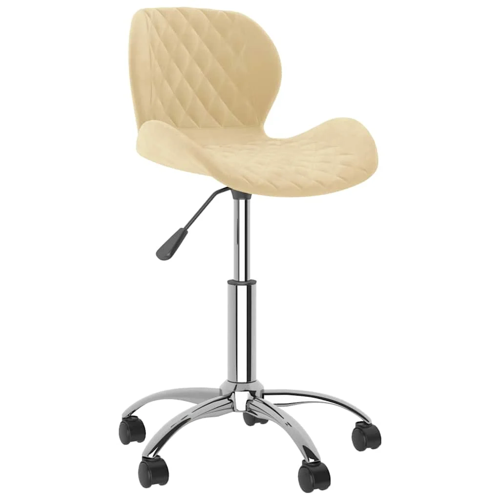 Chaise pivotante de bureau 39 x 51 x 83,5 cm crème velours – vue de face