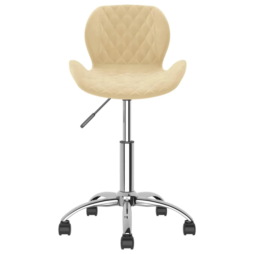 Chaise pivotante de bureau 39 x 51 x 83,5 cm crème velours – vue de côté