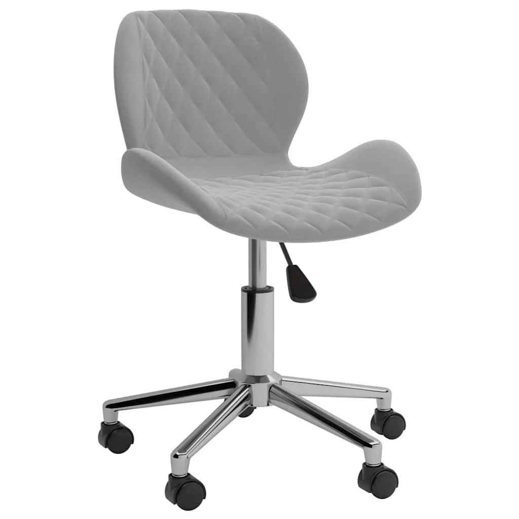Chaise pivotante de bureau 39 x 51 x 83,5 cm gris clair velours – vue de face