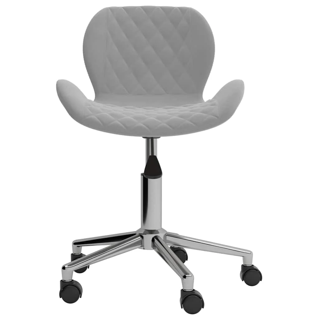 Chaise pivotante de bureau 39 x 51 x 83,5 cm gris clair velours – vue de côté