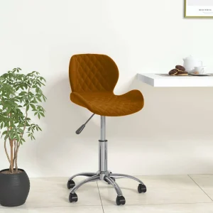 Chaise pivotante de bureau 39 x 51 x 83,5 cm marron velours – vue d’ensemble