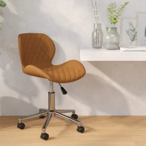Chaise pivotante de bureau 39 x 51 x 83,5 cm marron velours – modèle 2 – vue d’ensemble