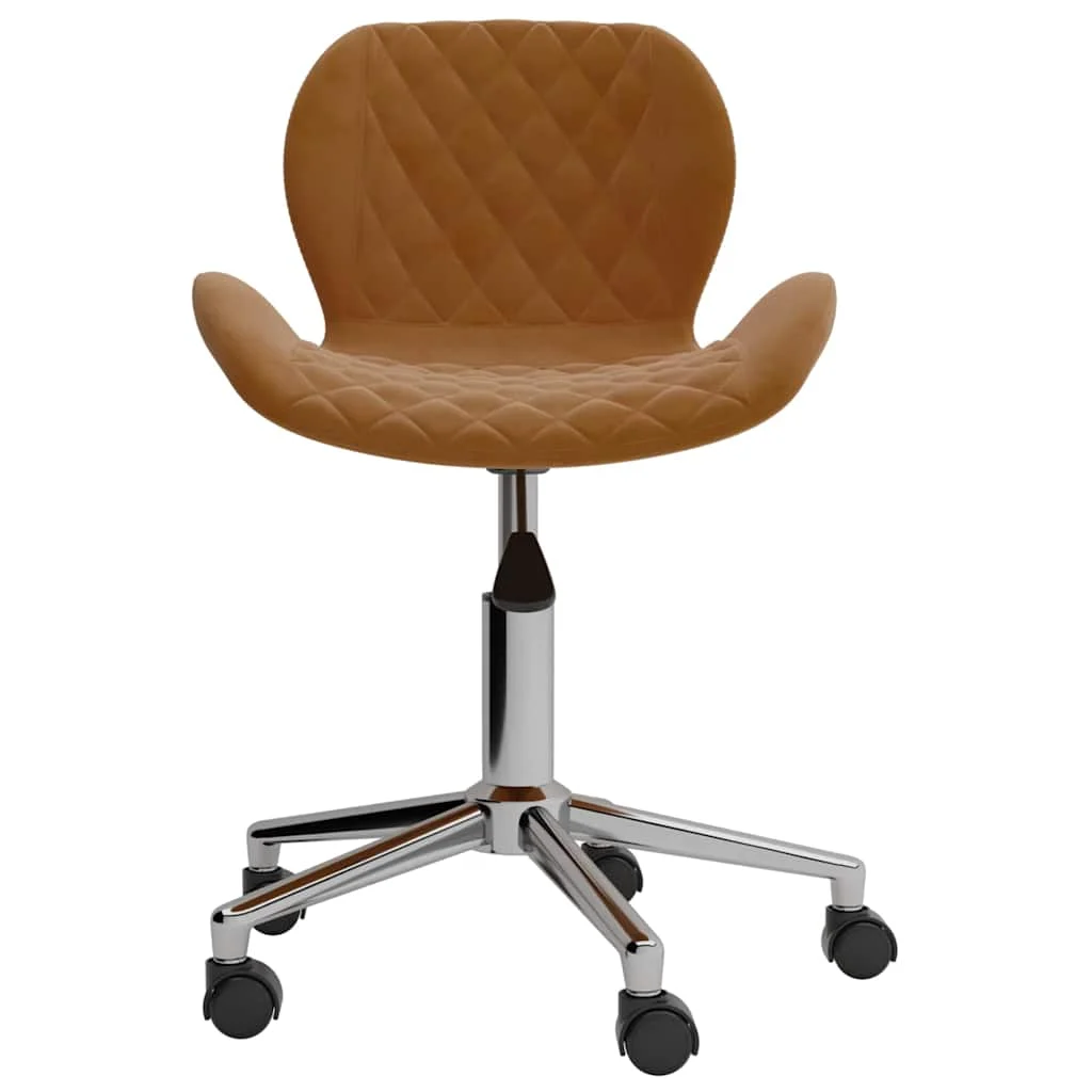 Chaise pivotante de bureau 39 x 51 x 83,5 cm marron velours – modèle 2 – vue de côté