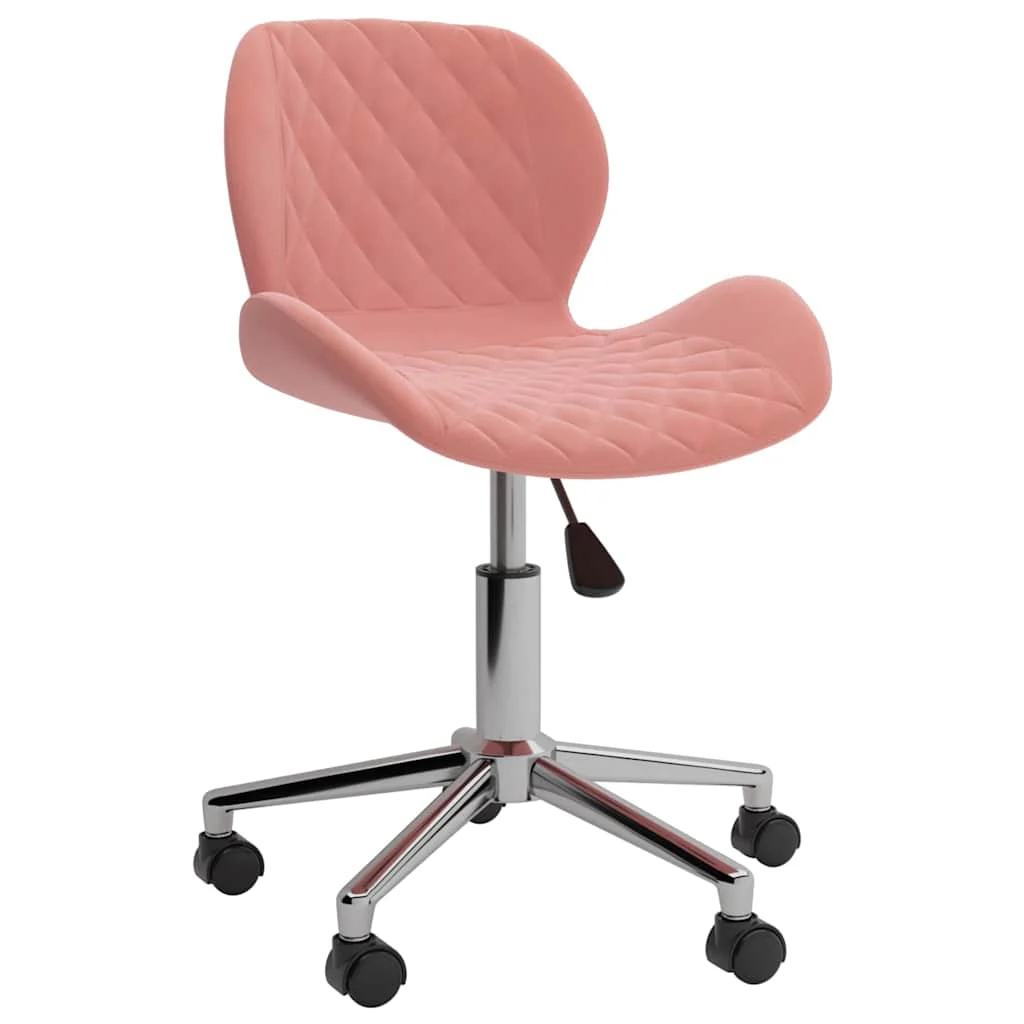 Chaise pivotante de bureau 39 x 51 x 83,5 cm rose velours – vue de face