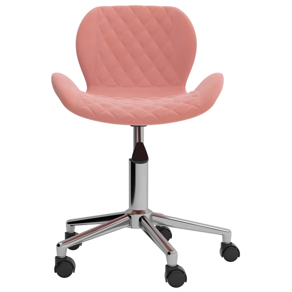 Chaise pivotante de bureau 39 x 51 x 83,5 cm rose velours – vue de côté