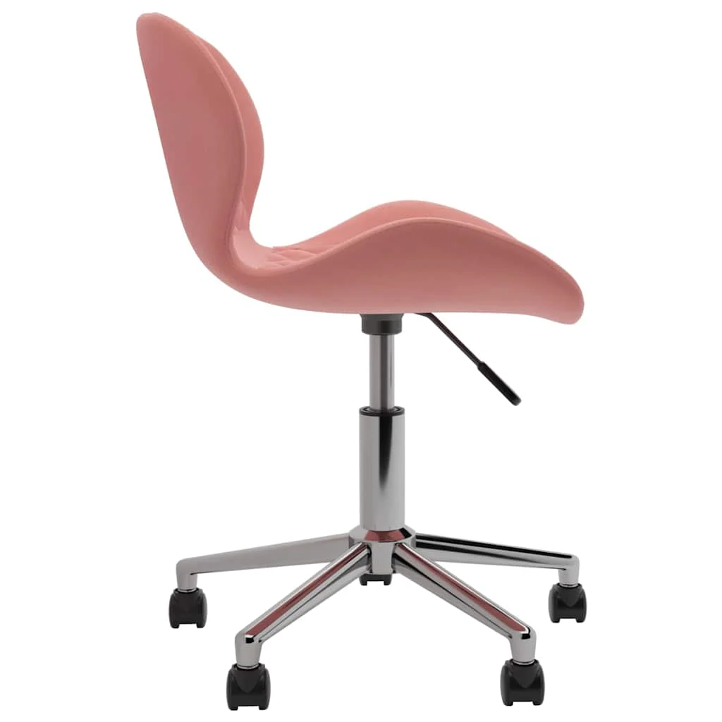 Chaise pivotante de bureau 39 x 51 x 83,5 cm rose velours – vue de détail