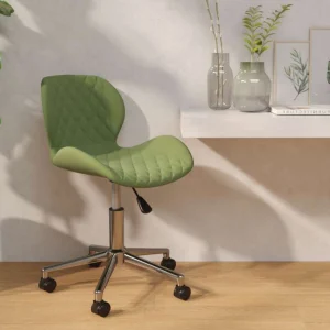 Chaise pivotante de bureau 39 x 51 x 83,5 cm vert clair velours – vue d’ensemble