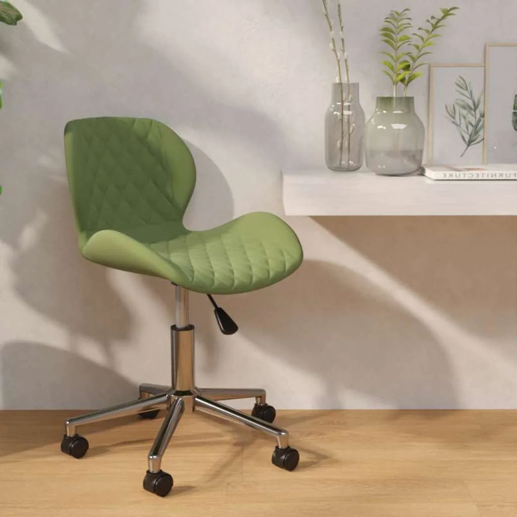 Chaise pivotante de bureau 39 x 51 x 83,5 cm vert clair velours – vue d’ensemble