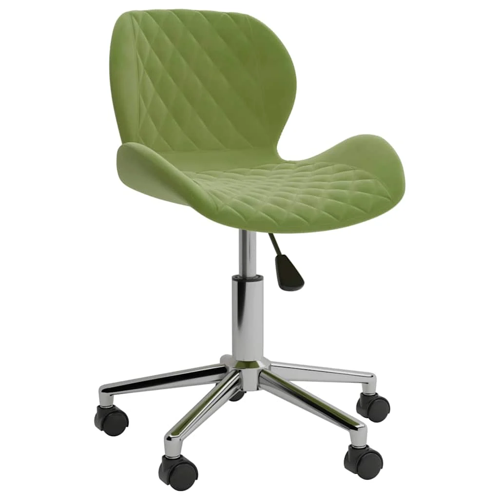 Chaise pivotante de bureau 39 x 51 x 83,5 cm vert clair velours – vue de face