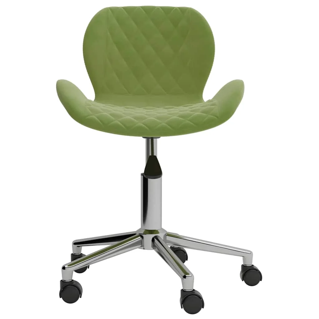Chaise pivotante de bureau 39 x 51 x 83,5 cm vert clair velours – vue de côté