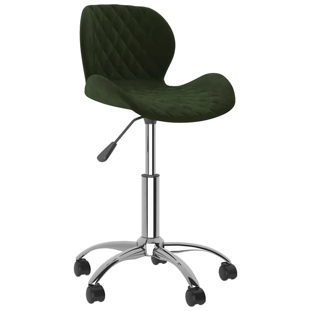 Chaise pivotante de bureau 39 x 51 x 83,5 cm vert foncé velours – vue de face
