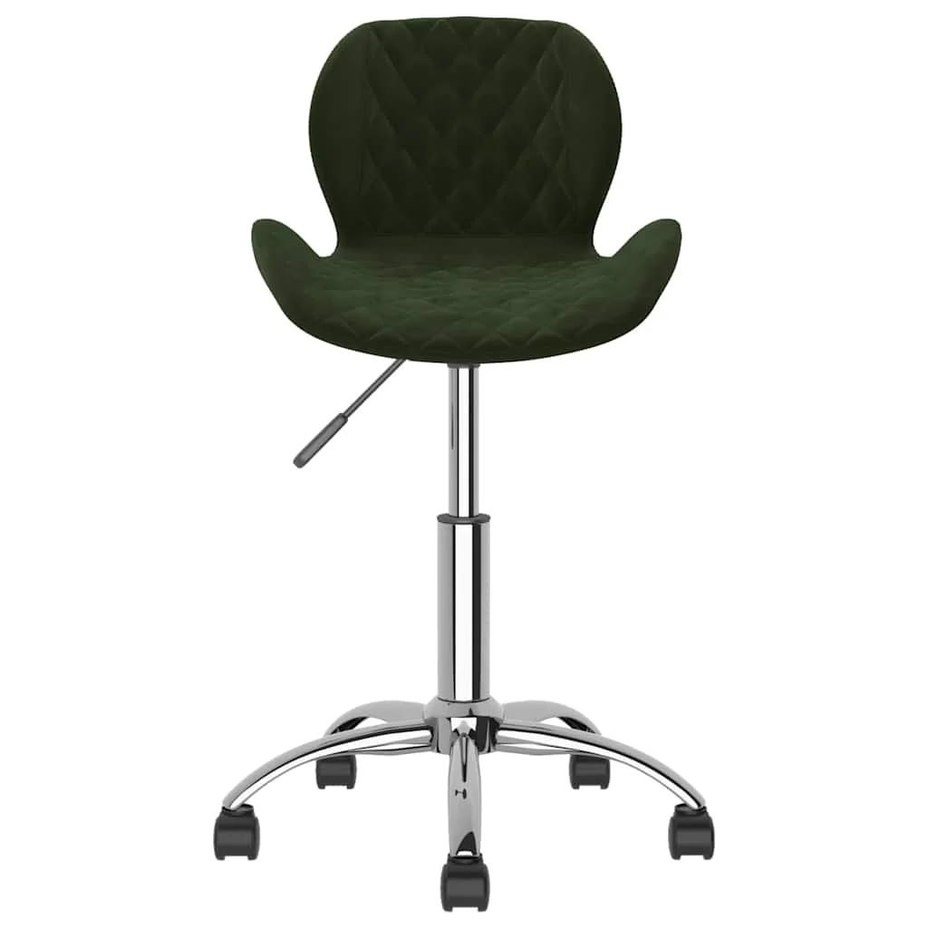 Chaise pivotante de bureau 39 x 51 x 83,5 cm vert foncé velours – vue de côté