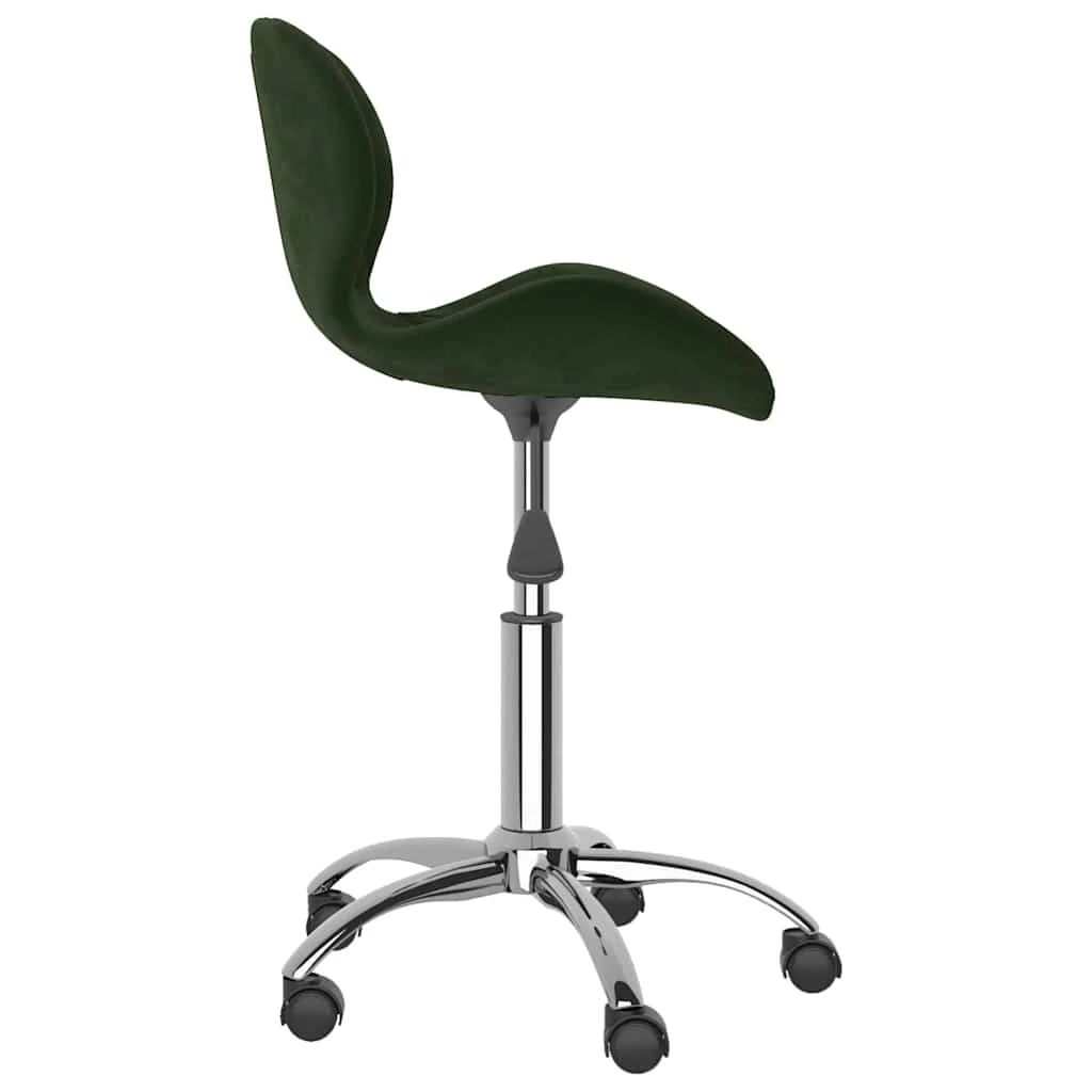 Chaise pivotante de bureau 39 x 51 x 83,5 cm vert foncé velours – vue de détail