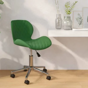 Chaise pivotante de bureau 39 x 51 x 83,5 cm vert foncé velours – modèle 2 – vue d’ensemble