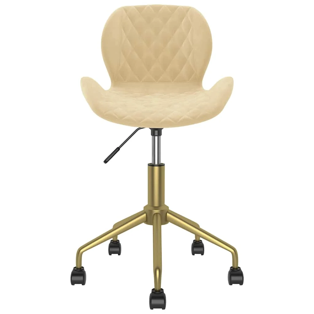 Chaise pivotante de bureau 39 x 51 x 84,5 cm crème velours – vue de côté