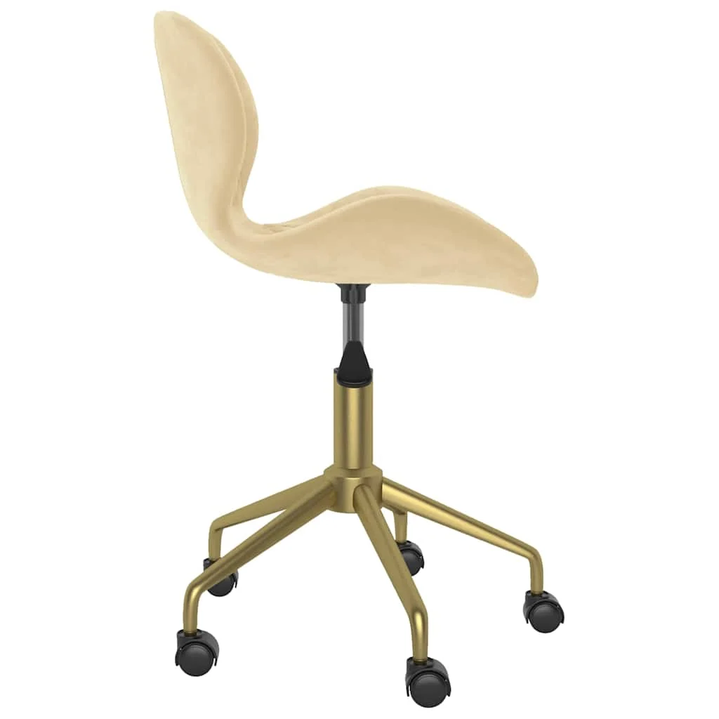 Chaise pivotante de bureau 39 x 51 x 84,5 cm crème velours – vue de détail