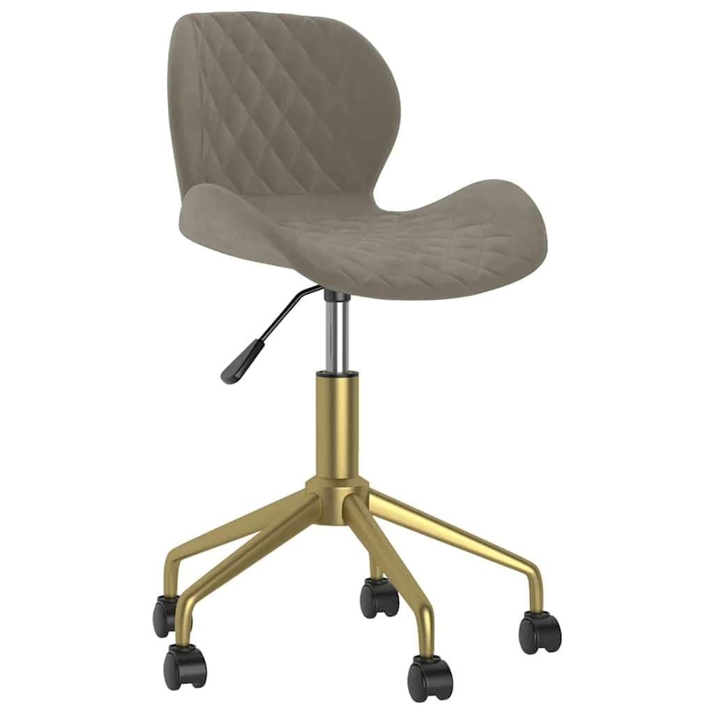 Chaise pivotante de bureau 39 x 51 x 84,5 cm gris clair velours – vue de face