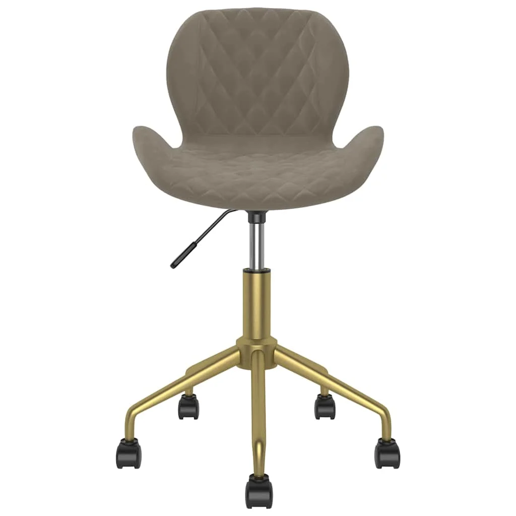 Chaise pivotante de bureau 39 x 51 x 84,5 cm gris clair velours – vue de côté