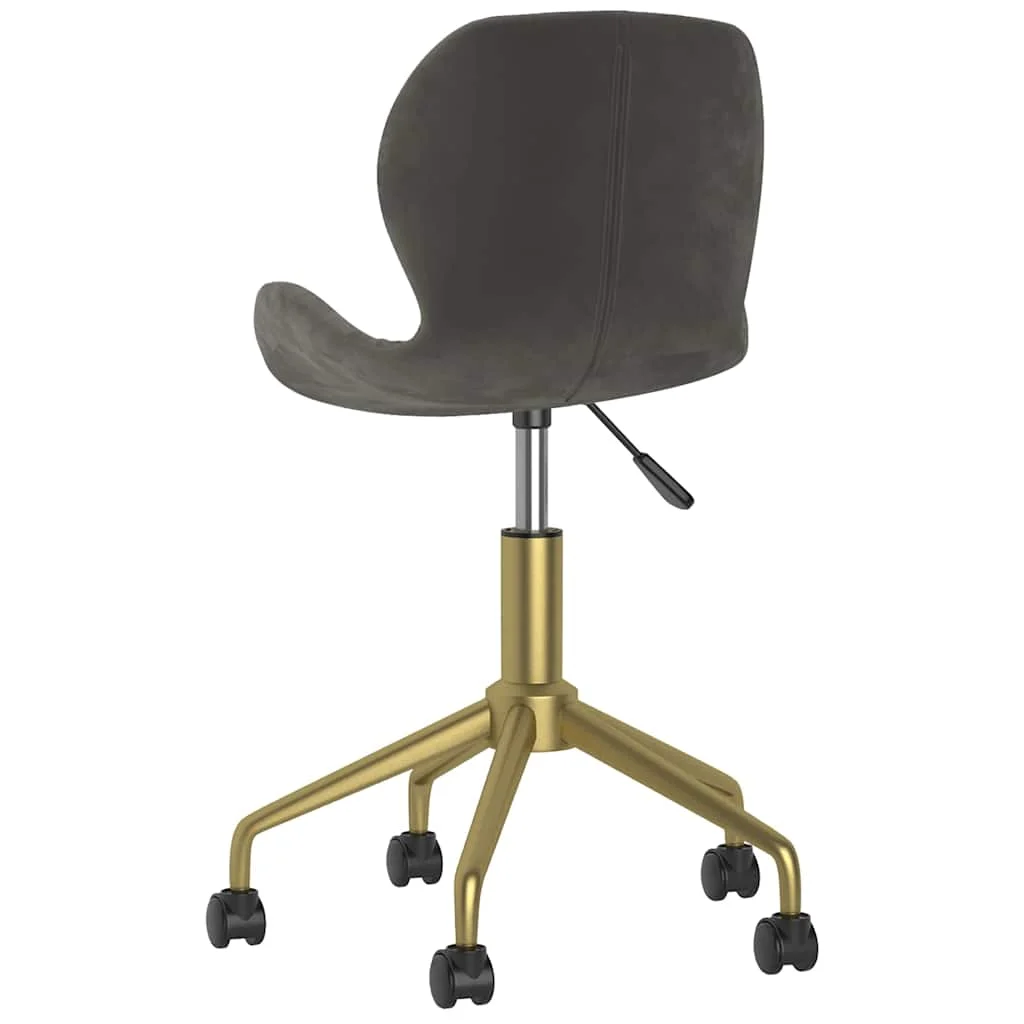 Chaise pivotante de bureau 39 x 51 x 84,5 cm gris foncé velours – vue en situation