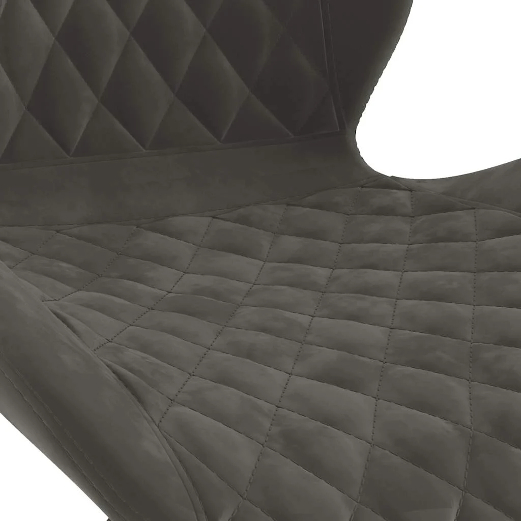 Chaise pivotante de bureau 39 x 51 x 84,5 cm gris foncé velours – vue de dessus