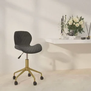 Chaise pivotante de bureau 39 x 51 x 84,5 cm gris foncé velours – vue d’ensemble