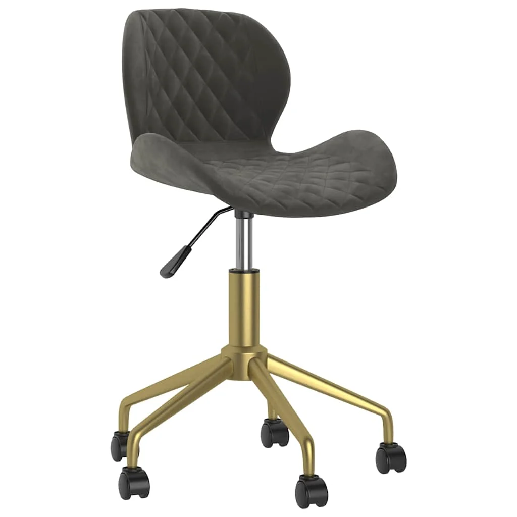 Chaise pivotante de bureau 39 x 51 x 84,5 cm gris foncé velours – vue de face