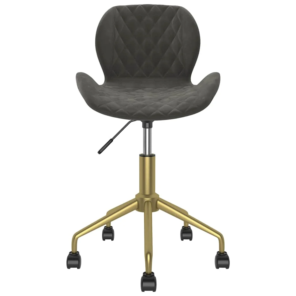 Chaise pivotante de bureau 39 x 51 x 84,5 cm gris foncé velours – vue de côté