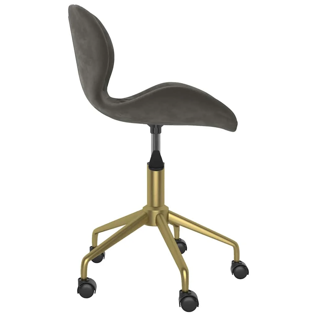 Chaise pivotante de bureau 39 x 51 x 84,5 cm gris foncé velours – vue de détail