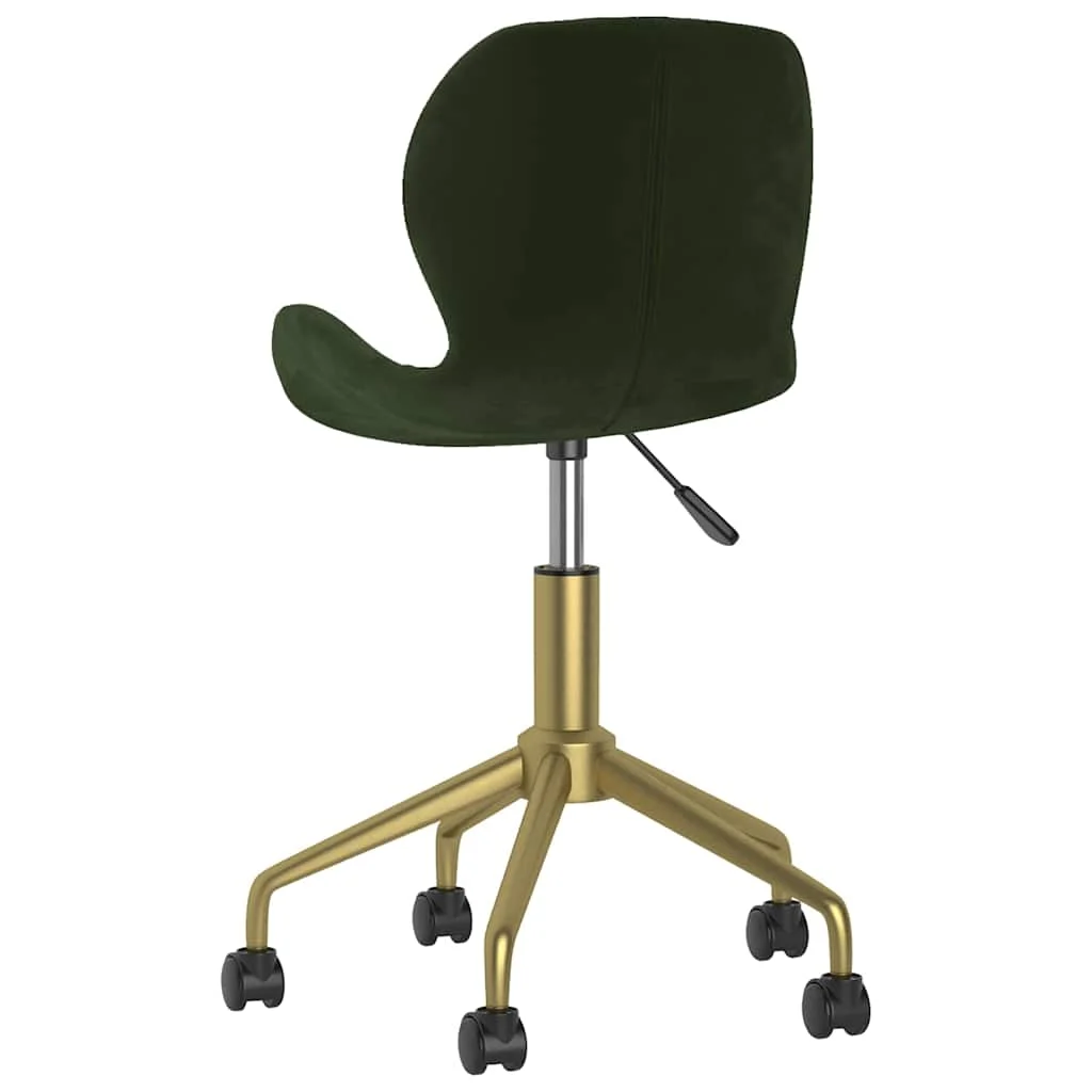 Chaise pivotante de bureau 39 x 51 x 84,5 cm vert foncé velours – vue en situation