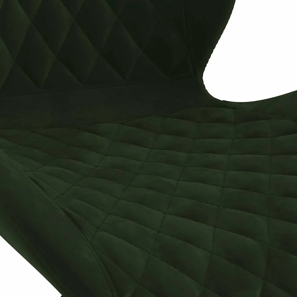 Chaise pivotante de bureau 39 x 51 x 84,5 cm vert foncé velours – vue de dessus