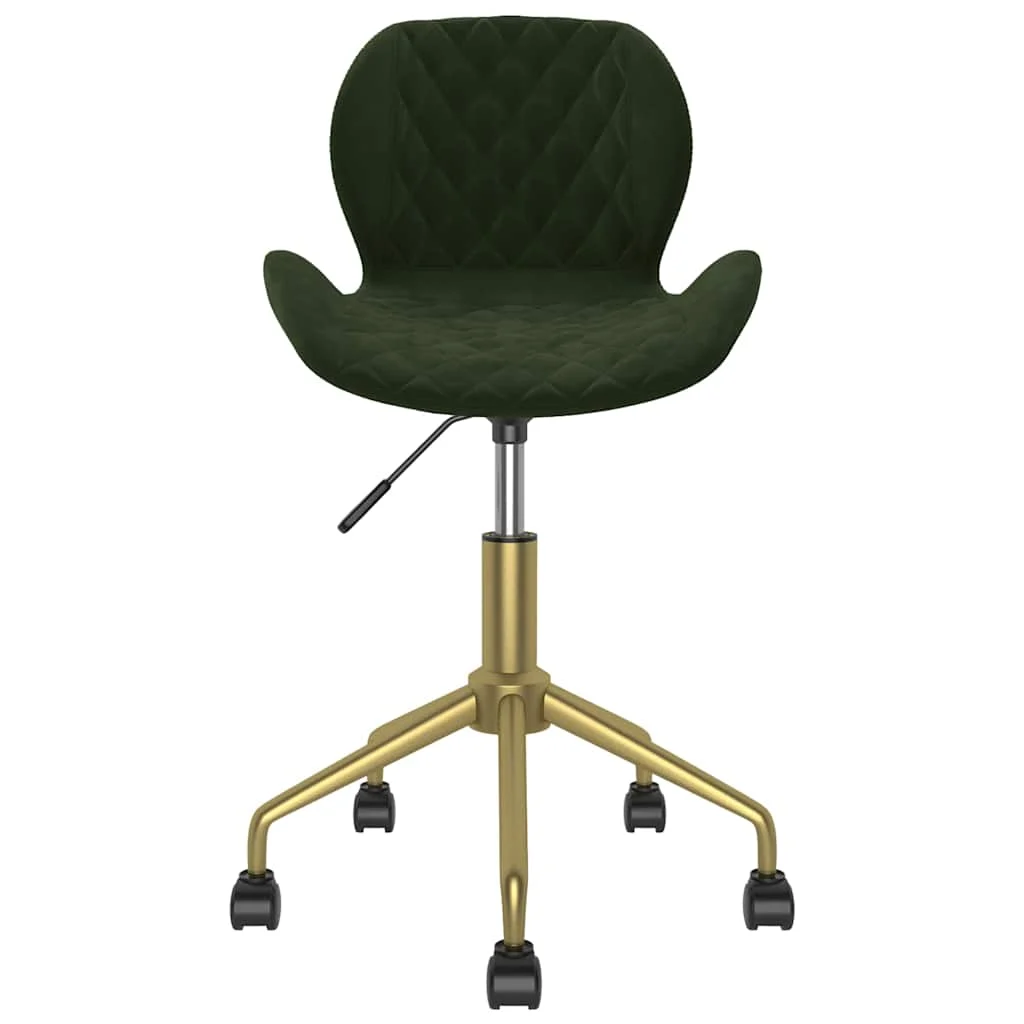 Chaise pivotante de bureau 39 x 51 x 84,5 cm vert foncé velours – vue de côté